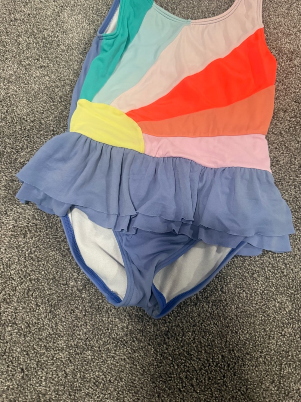 Mini Boden Rainbow Ruffle Accent Swimsuit Skirt Sz 6-7 - Picture 3 of 5